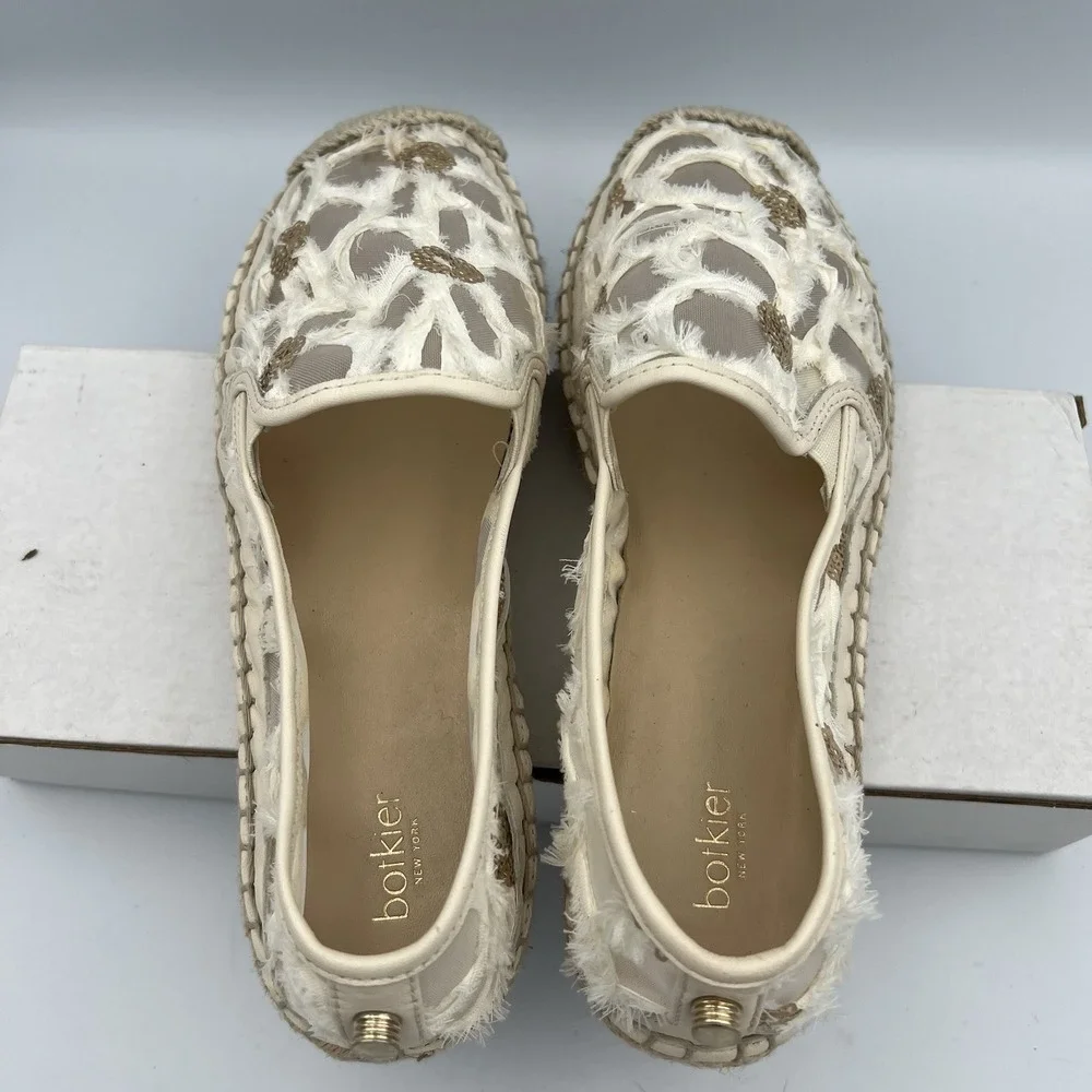 NEW Botkier Sara Lace New York Espadrille Platform Flat Pink Womens Size 7.5M
